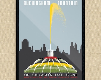 Chicago Buckingham Fountain WPA Print