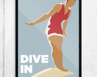 Dive In Woman Diver Print