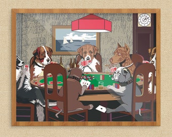 Dogs Playing Poker Print