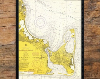 Edgartown Harbor Nautical Chart Print