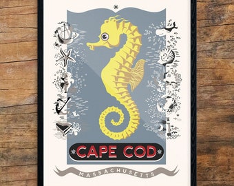 Cape Cod Seahorse Print