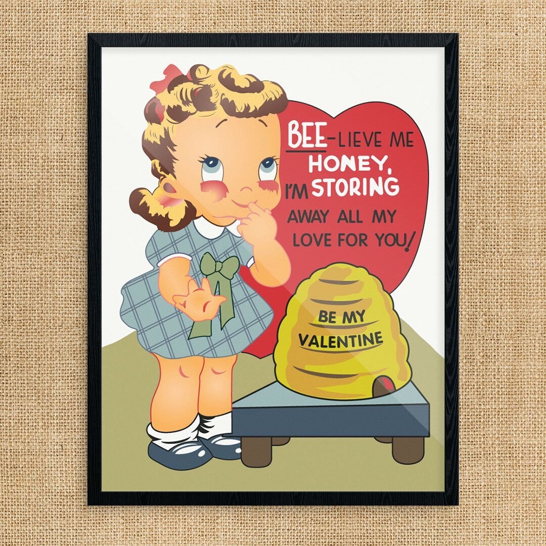 Bee Live Me Honey Valentine S Day Print Etsy