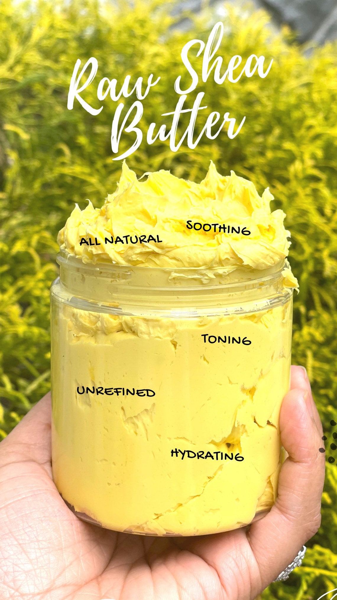 Raw Shea Butter All Natural Body Moisturizer Whipped Yellow Etsy
