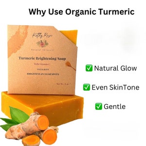 Turmeric Soap, Gentle Bar For Face And Body, All Natural body Cleanser with Refreshing Scent, Organic Tumeric