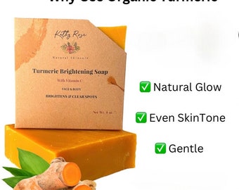 Turmeric Soap, Gentle Bar For Face And Body, All Natural body Cleanser with Refreshing Scent, Organic Tumeric