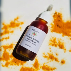 Face Wash, Turmeric & Raw Manuka Honey, Skin, Cleanser, Organic Skincare, All Natural image 3