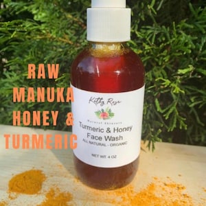 Face Wash, Turmeric & Raw Manuka Honey, Skin, Cleanser, Organic Skincare, All Natural image 1