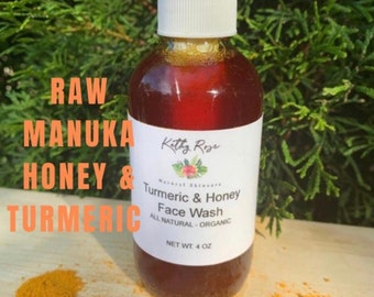 Face Wash, Turmeric & Raw Manuka Honey,  Skin, Cleanser, Organic Skincare, All Natural
