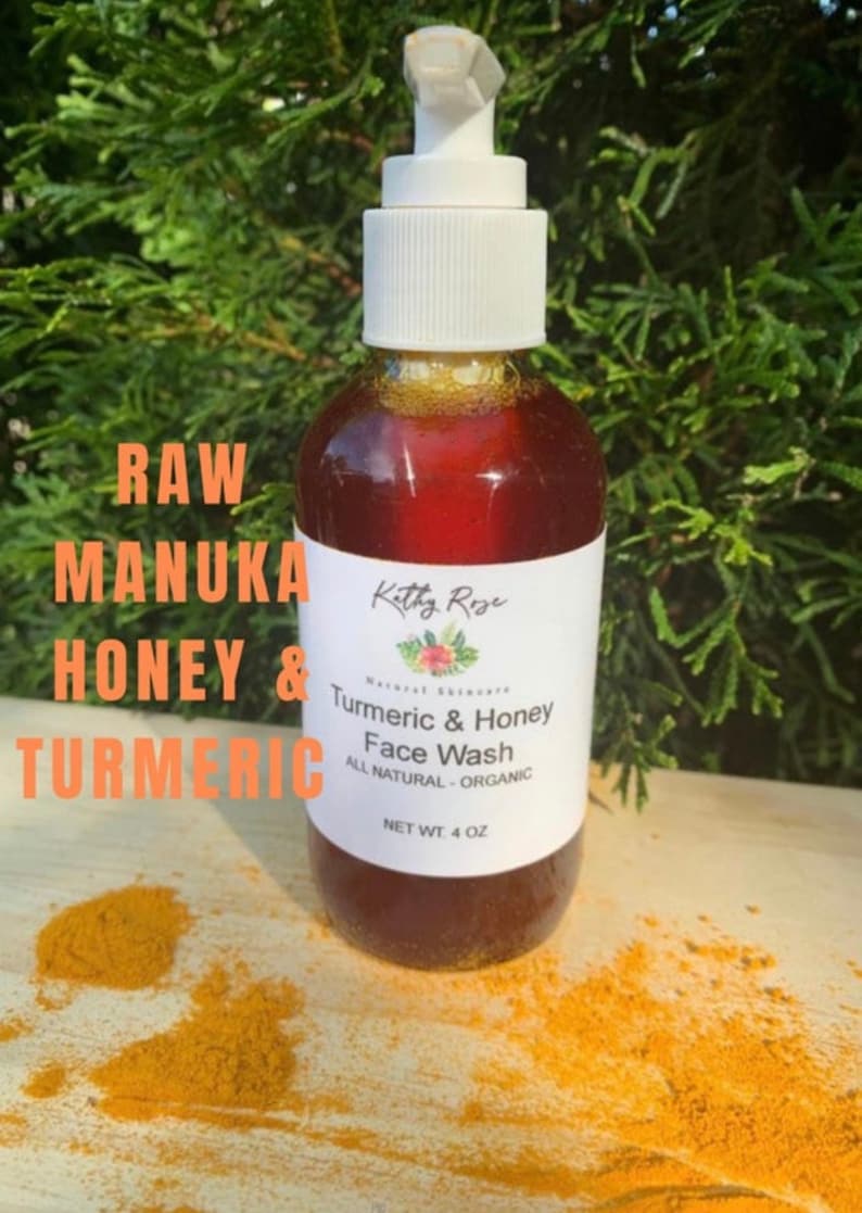 Face Wash, Turmeric & Raw Manuka Honey, Skin, Cleanser, Organic Skincare, All Natural image 1