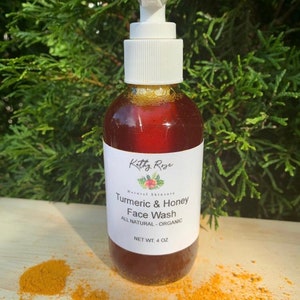 Face Wash, Turmeric & Raw Manuka Honey, Skin, Cleanser, Organic Skincare, All Natural image 4