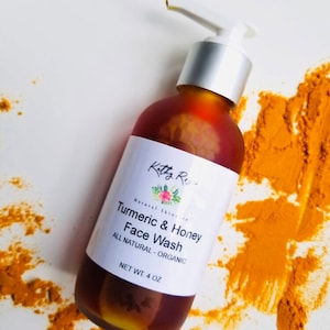 Face Wash, Turmeric & Raw Manuka Honey, Skin, Cleanser, Organic Skincare, All Natural image 5