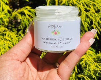 Nourishing Face Cream with Vitamin C , Dark Spots, Niacinamide, Vegan Moisturizer
