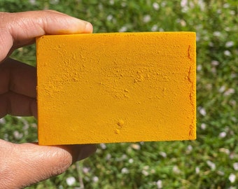 Turmeric & Kojic Lemon Brightening Soap, Gentle Bar For Face And Body, All Natural body Cleanser with Refreshing Scent, Organic Tumeric