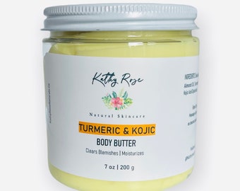 Turmeric & Kojic Whipped body butter, dry skin relief, Body moisturizer