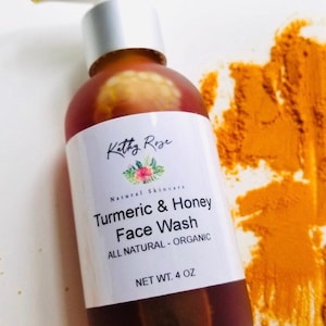 Face Wash, Turmeric & Raw Manuka Honey, Skin, Cleanser, Organic Skincare, All Natural image 2