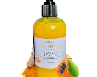 Papaya Turmeric Body wash, Body Gel, Body Cleanser, Tumeric Soap