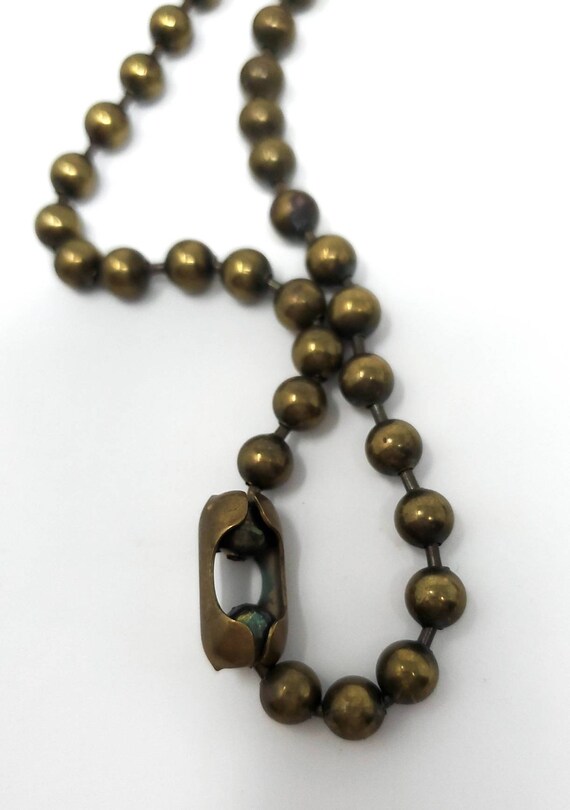 Vintage Nepalese Diety Pendant on Brass Ball Chain - image 4