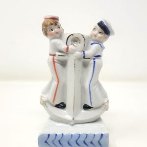 Vintage Porcelain Tooth Brush holder Sailors