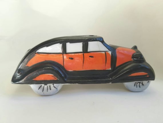 Fantastic Red Letter Japan Vintage Car Ashtray