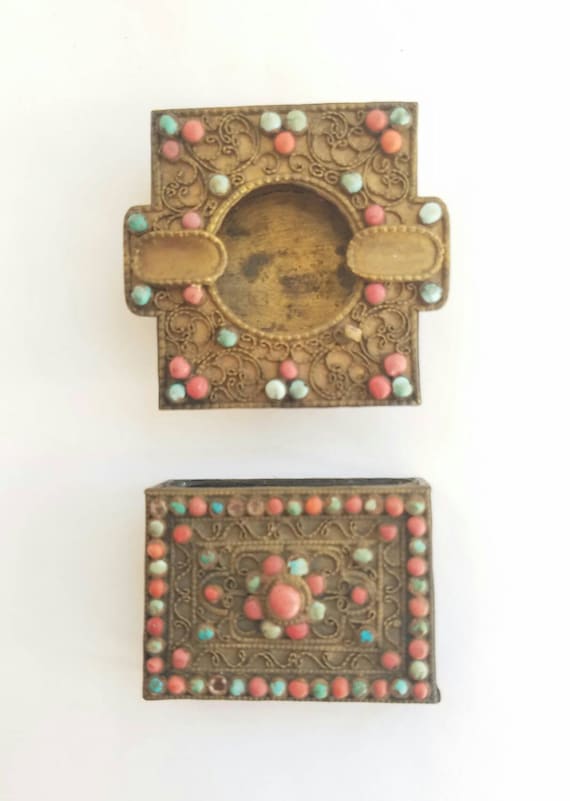 Vintage Nepalese Ashtray and Matchbox Holder