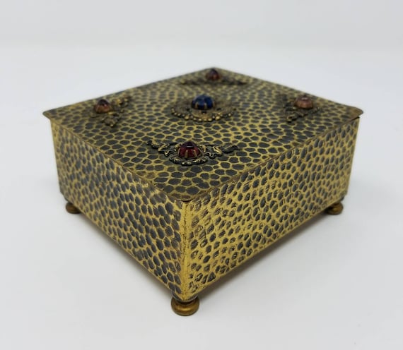 Vintage Hammered Metal Cigarette Box