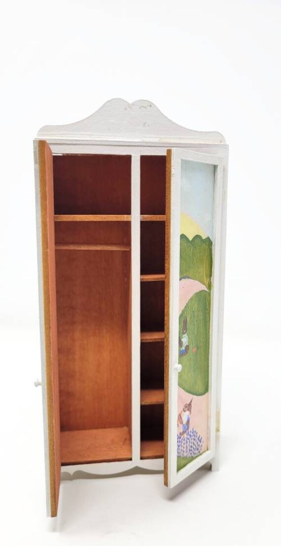 Hand Painted Dollhouse Armoire