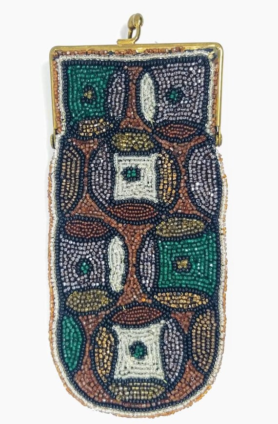 Vintage Hand Beaded Eyeglass Case - image 1