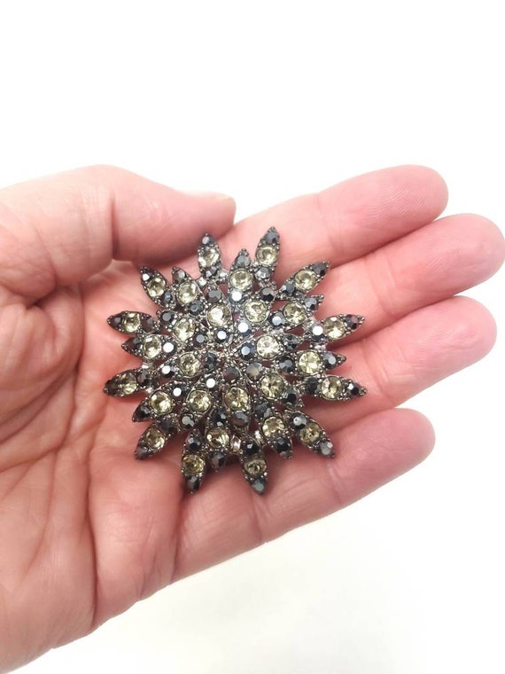 Smokey Rhinestone Pin