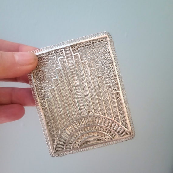 Wowza! Vintage Filigree Silver Cigarette Box/Case - image 2