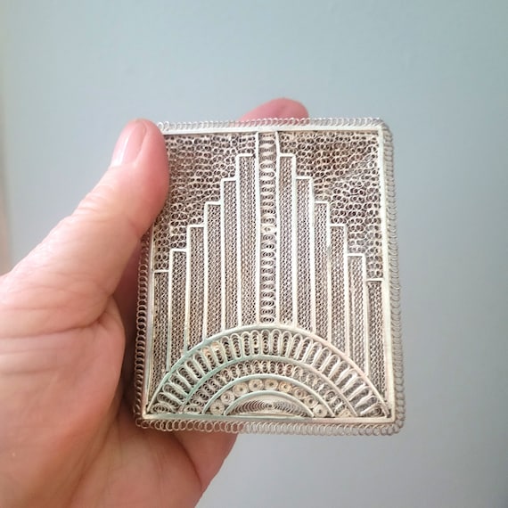 Wowza! Vintage Filigree Silver Cigarette Box/Case - image 1