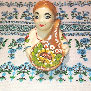 Сontainer for salt or other seasonings. Baked clay (ceramics). Handmade. Salt Cellar. Made in Ukraine