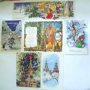 Cartes postales anciennes soviétiques. Nouvel An. Cartes postales à collectionner. URSS. Carte postale soviétique. Lot de 6 pièces