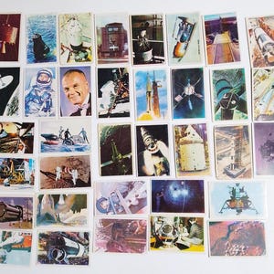 Vintage DANDY Kaugummi Einsätze. Platz. Astronauten. Raumschiffe. Entstanden 1977-1980. Set 35 Stück