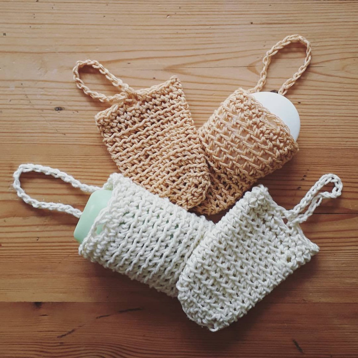 Crochet Cotton Soap Saver Bag, Handmade Soap Pouch, Cotton Soap Bag