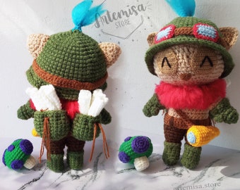 Teemo League of Legend, Crochet Doll Amigurumi. Physical product per order.