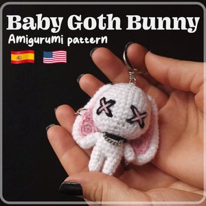 Baby Goth Bunny amigurumi Pattern. ESP/ENG (Digital Pattern)