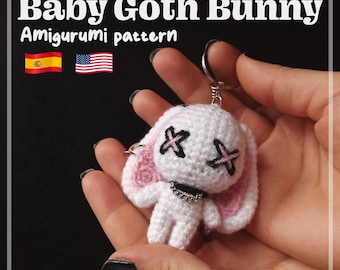 Modèle amigurumi bébé Goth Bunny. ESP/ENG (modèle numérique)