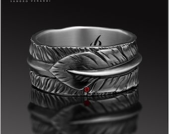 Silver Feather Ring "the Absolute Truth" Unisex Ring Men's Ring Silver 925 /R036