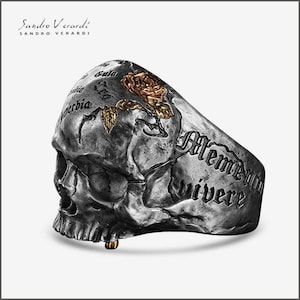 Silver ring „Memento mori“
