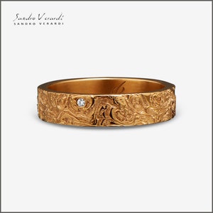 Silver band ring “Lava” ladies’ ring partner ring wedding ring friendship ring /R040-G