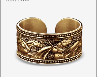 Designer Ring Unisex Rings Silver ‘Mustangs’ by SANDRO VERARDI Gold Pl/R009-G