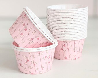 High Quality Pleated Pink Floral Baking Cups Cupcake Cases Muffin Cups