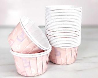 Cupcake Liners Muffin Heart Baking Cups, Pleated Pink Cupcake Cases Paper Muffin Cups Gift for Party Favors