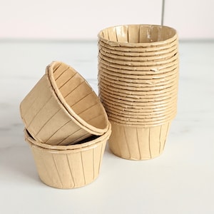 Muffin Paper Cupcake Cases Baking Cups, Pleated Manila Mini Baking Cups for Various Events & Parties