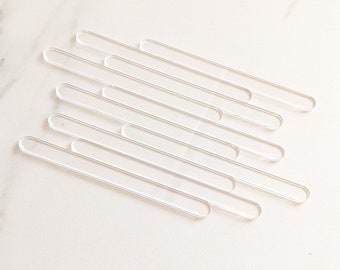 10 Pack Clear Gloss Acrylic Cakesicle Cake Pop Popsicle Lolly Lollipop Sticks
