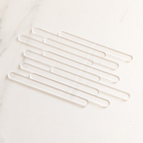 10 Pack Clear Gloss Acrylic Cakesicle Cake Pop Popsicle Lolly Lollipop Sticks