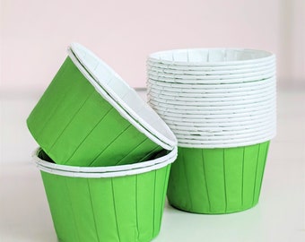 Paper Cupcake Case Liner Baking Cup, High Quality Pleated Green Muffin Baking Cups for Parties