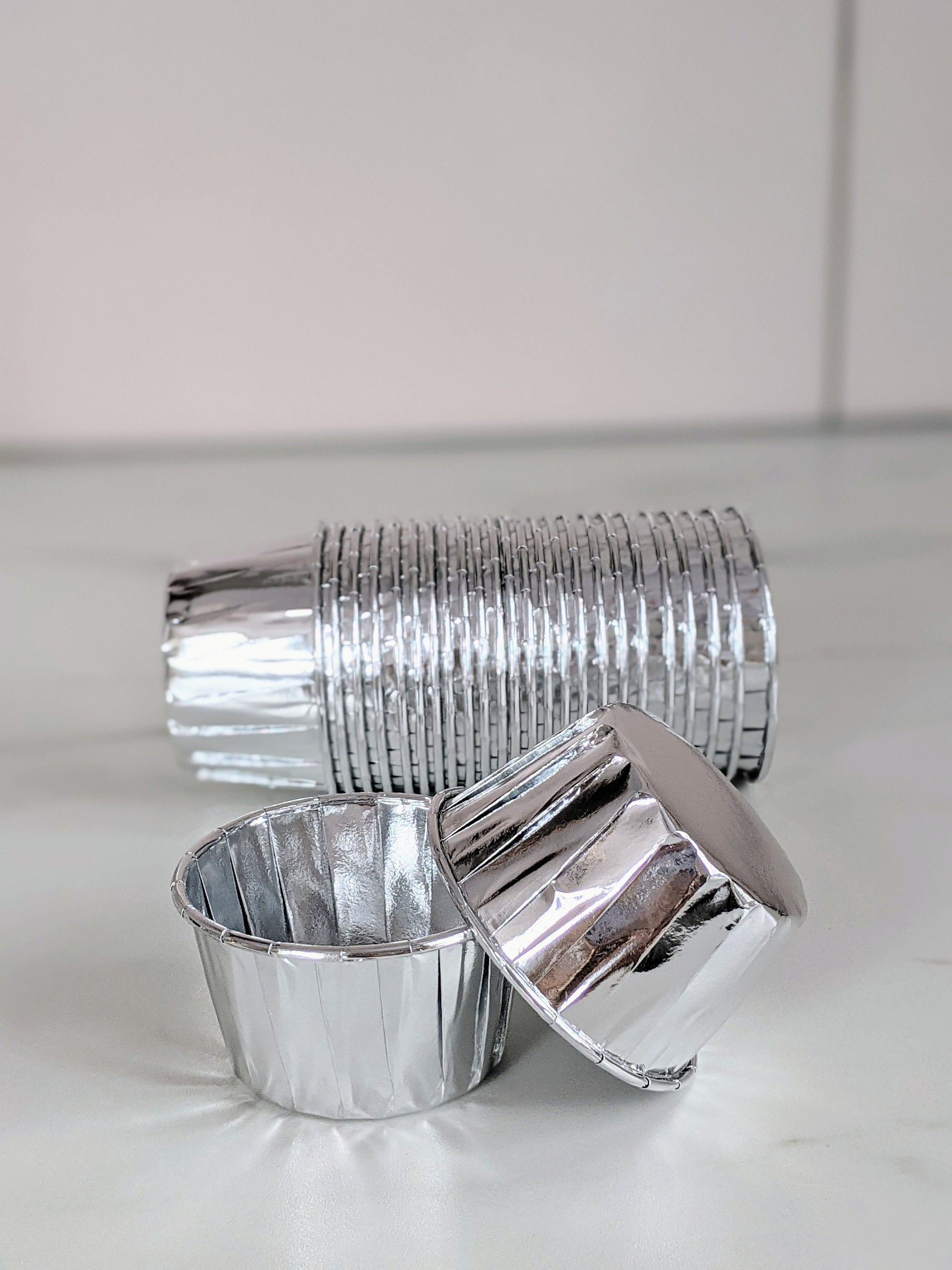 High Quality Pleated Silver Metallic Foil Chrome Baking Cups Etsy