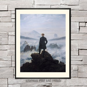 Caspar David Friedrich: Der Wanderer über dem Nebelmeer (1818) - Landschaft & Romantische Kunst Giclee Reproduktionsdruck