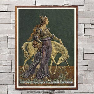 Armand Point: La Dame à la Licorne - Lady and Unicorn (1898)  - Myth & Sacred fine art giclee reproduction print